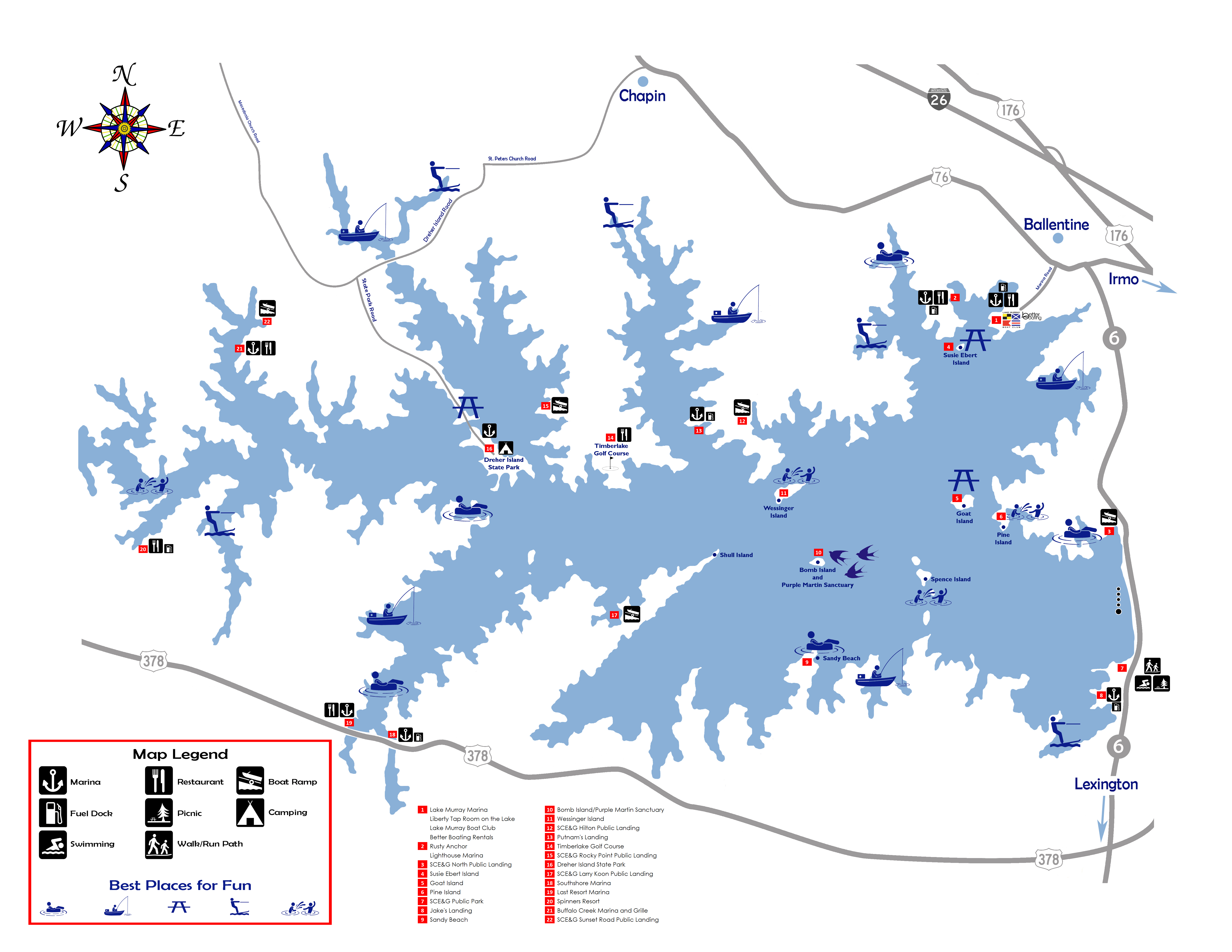 Lake Murray State Park Map